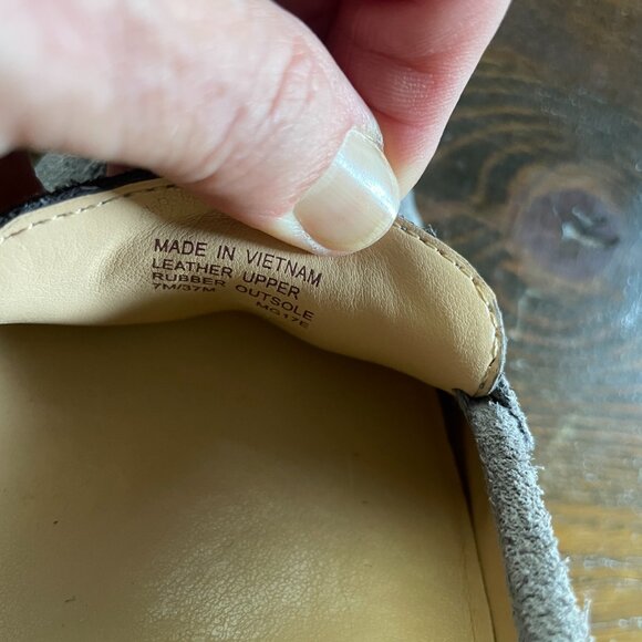 Michael Kors Moccasin Loafers Suede Size 7M Gray Square Toe Padlock Logo - Picture 8 of 8